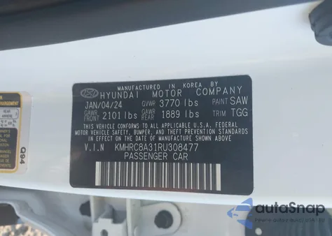 2024 Hyundai Venue Sel from USA, damaged, VIN KMHRC8A31RU308477